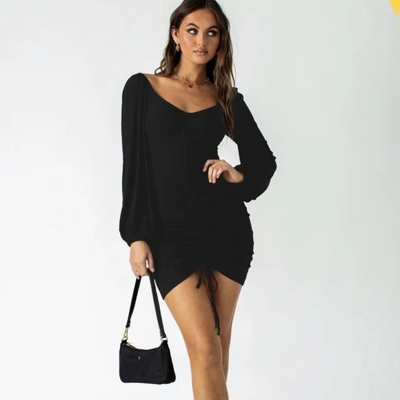 open lace back dress Classic Mini Dress Black main image 1